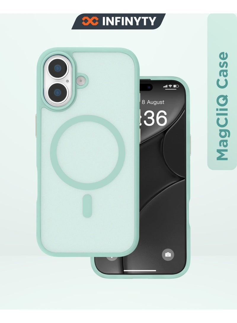 INFINYTY iPhone 16 Plus Case – Gleam Series (Teal) Hybrid Matte Finish, Seamless Color Match, MagSafe Compatible, Mil. Grade Drop-Tested, Air Cushion Corners, Soft Touch, Scratch-Resistant - Image 1